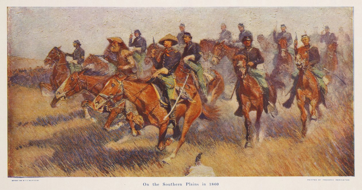 Op de Zuidelijke Vlakte in 1860, pub. 1909 door Frederic Remington