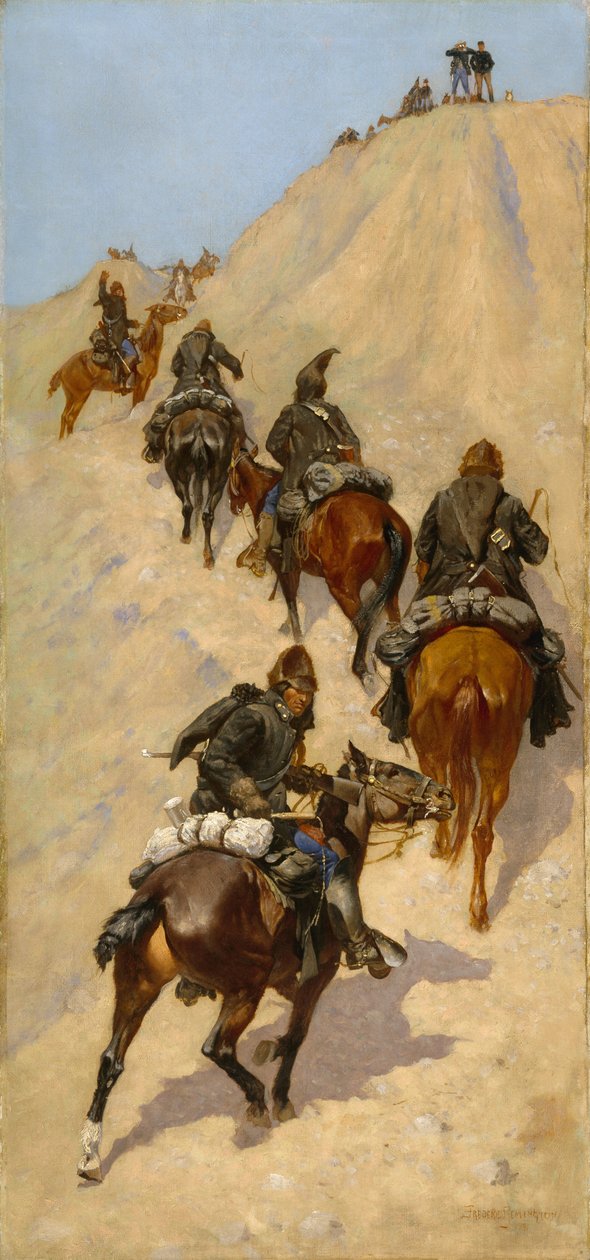 Verkenners Beklimmen een Berg, 1891 door Frederic Remington