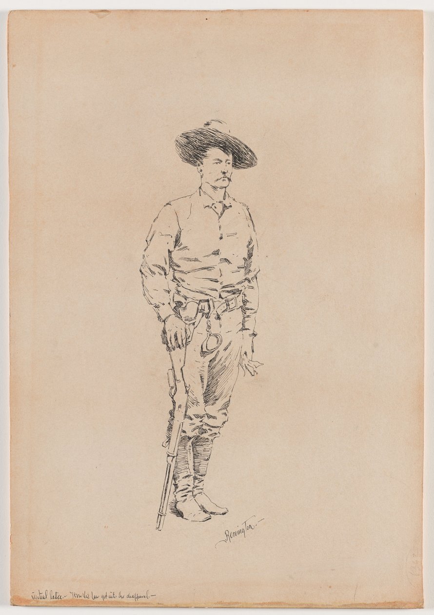 Schets van een Texas Ranger voor 