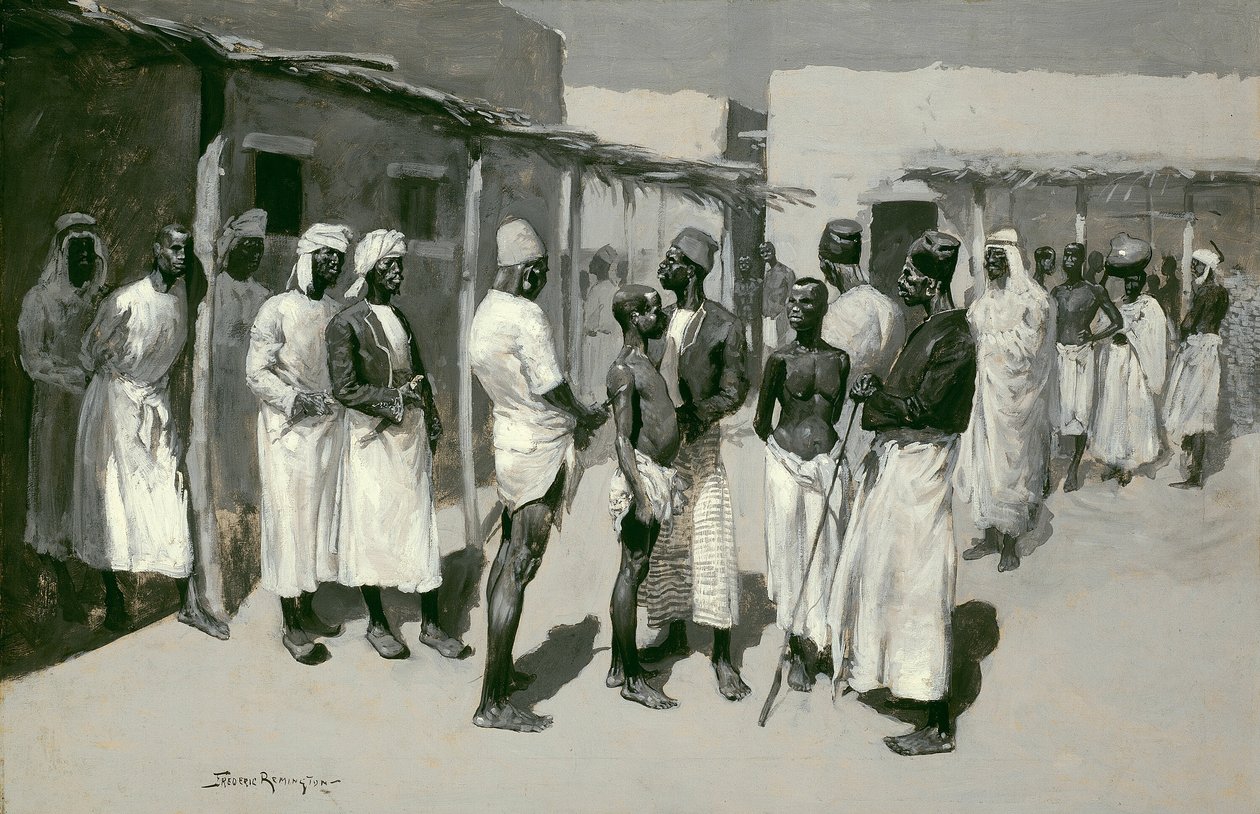 Slavenmarkt door Frederic Remington