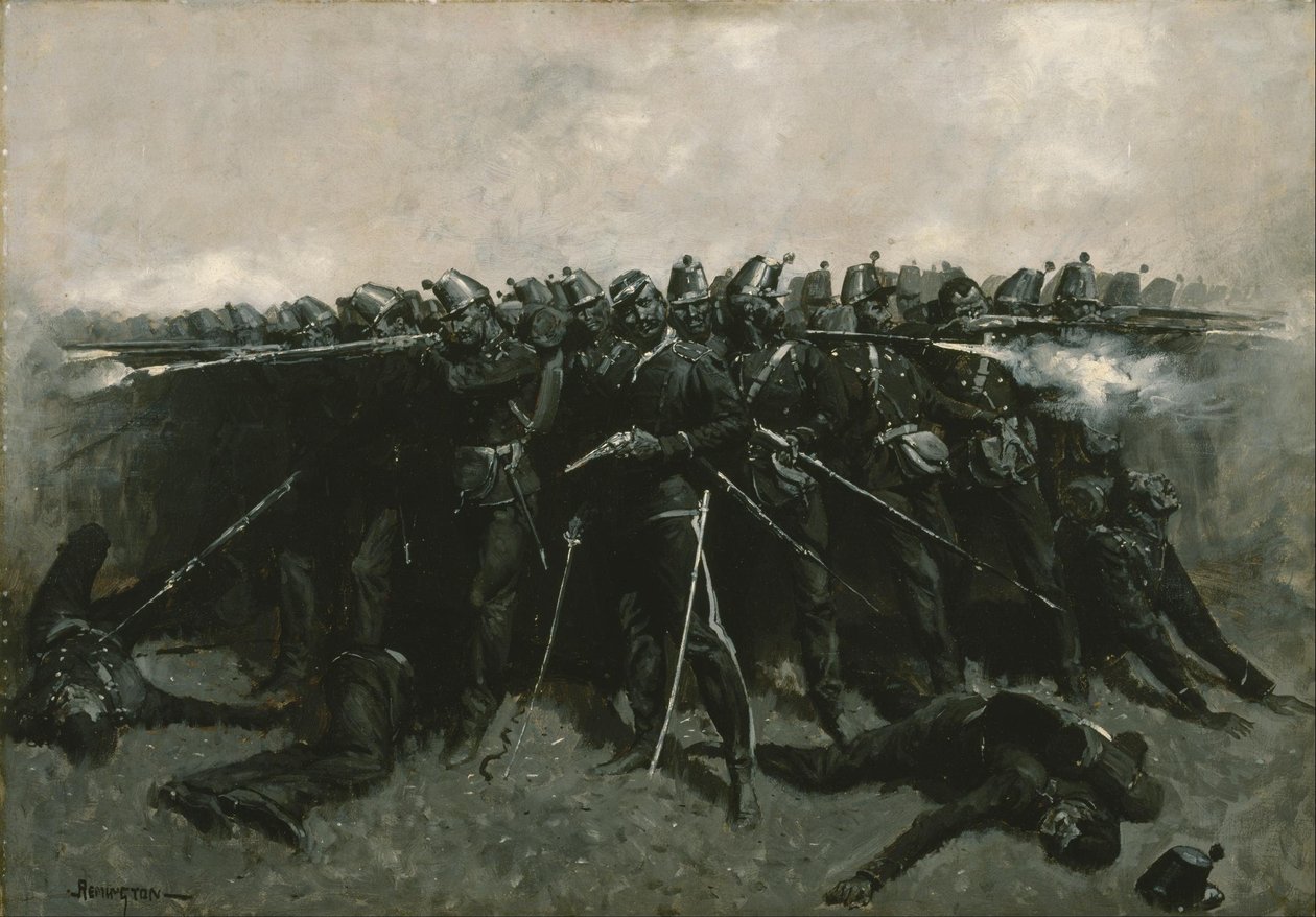 Het infanterievierkant door Frederic Remington