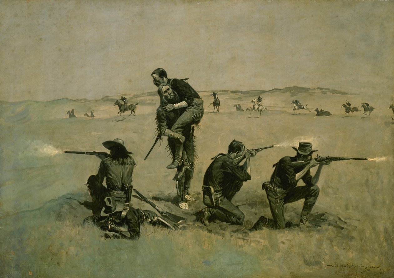 De laatste stand (vijfentwintig tegen één) ca. 1896 door Frederic Remington