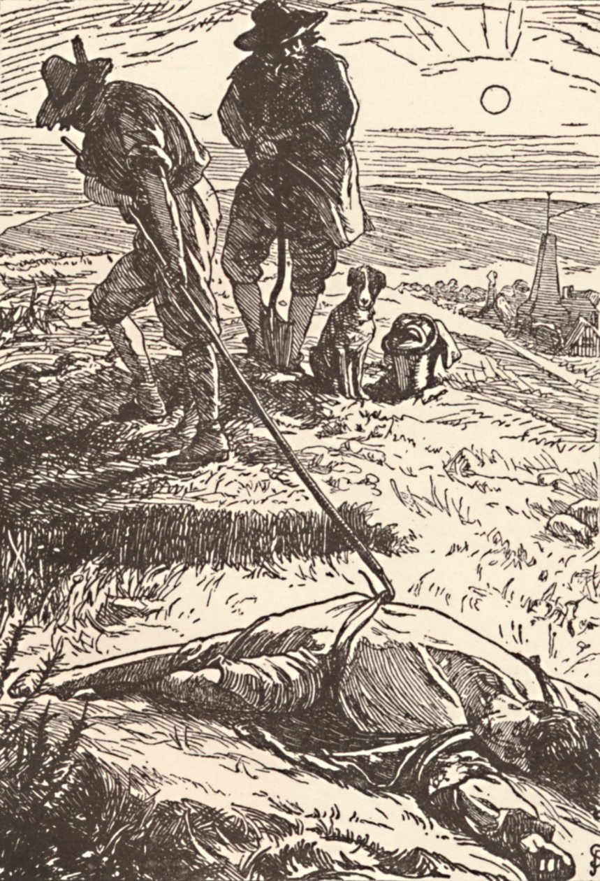 Illustratie uit Geschiedenis van de Pest Defoe door Frederic Shields
