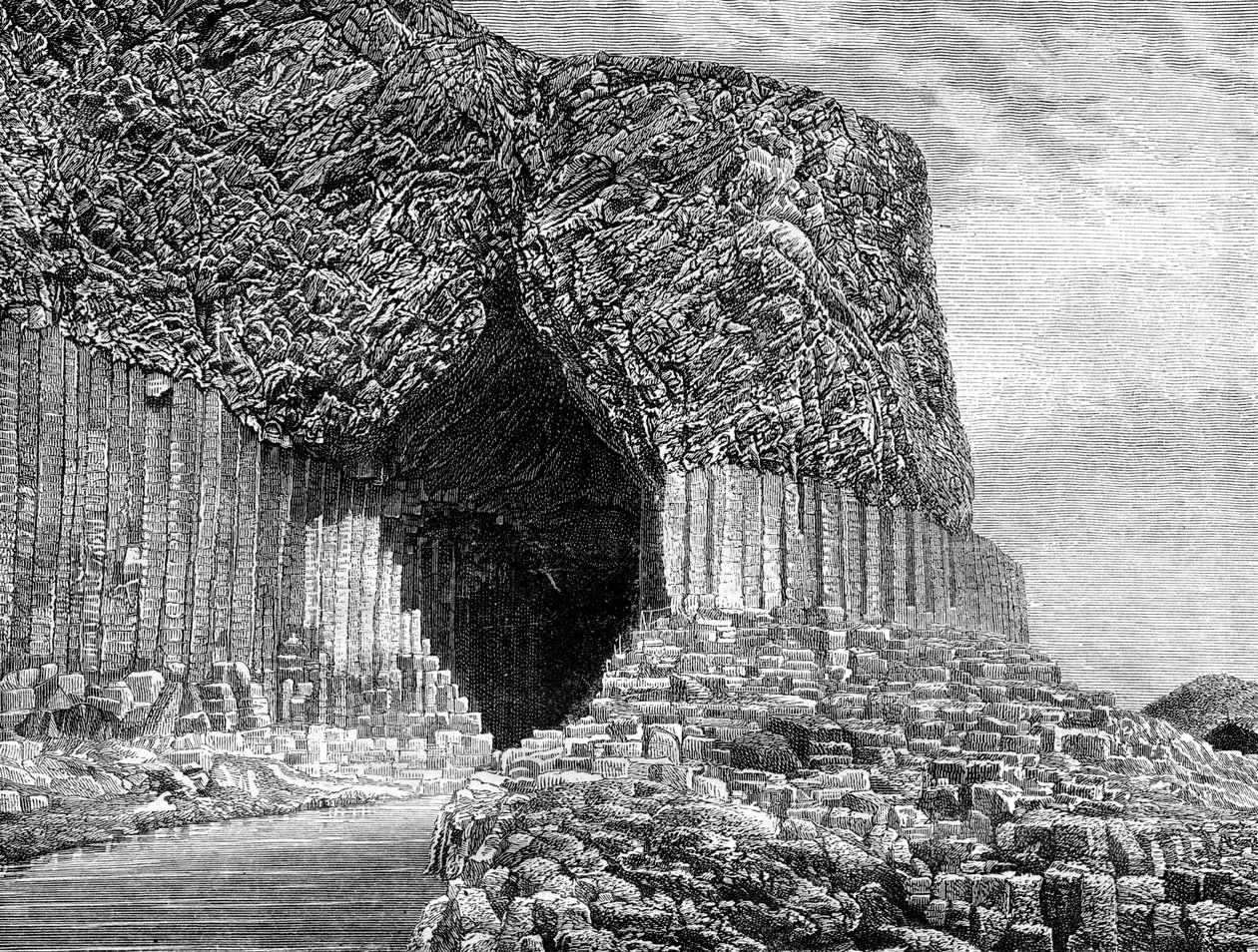 Fingals Grot, eiland Staffa, Schotland, 19e eeuw door Frederic Sorrieu