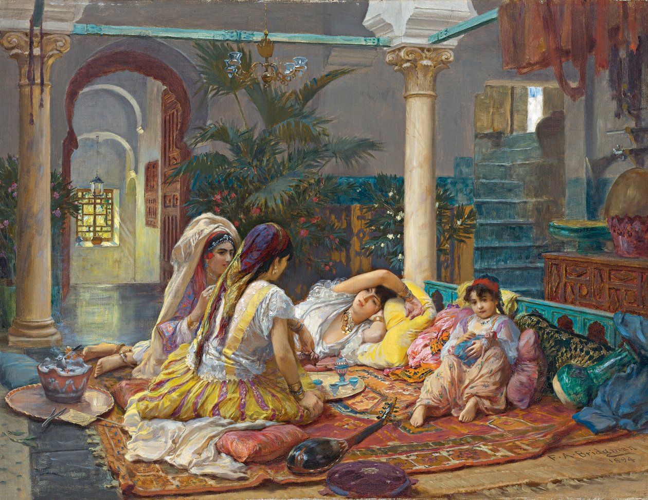 In de harem door Frederick Arthur Bridgman