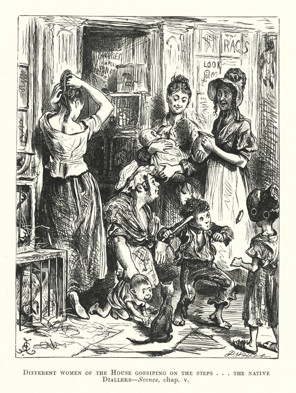 Illustratie voor Schetsen van Boz (litho) door Frederick (after) Barnard