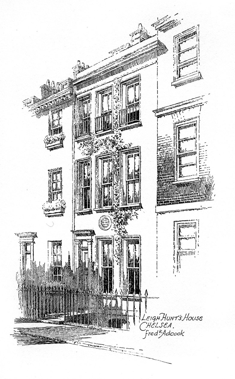 Leigh Hunts huis, Chelsea, Londen, 1912 door Frederick Adcock
