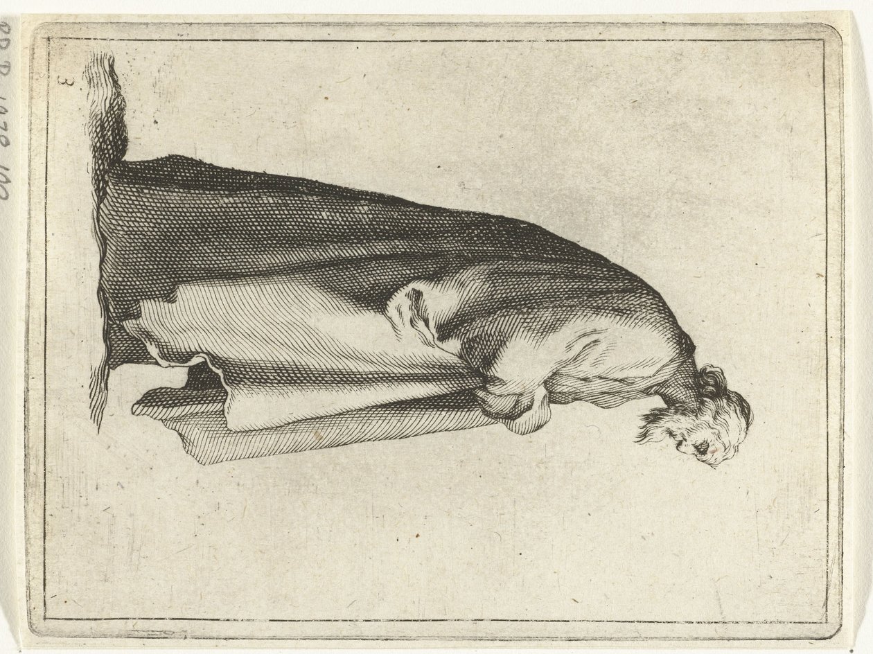 Oude man met lange jas door Frederick Bloemaert