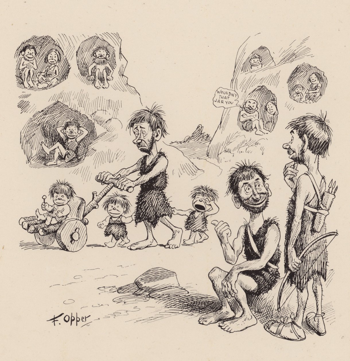 Onze Antediluviaanse Voorouders door F Opper: Nummer Drieëntwintig (litho) door Frederick Burr Opper