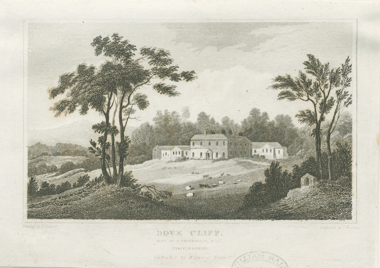 Burton-upon-Trent - Dove Cliff (gravure) door Frederick Calvert