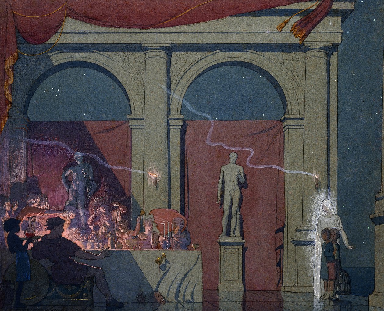 Tyltyl draait de diamant in het Paleis van Luxe, 1911 door Frederick Cayley Robinson