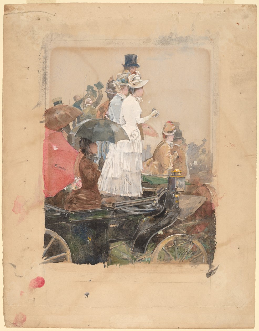 Toeschouwers bij de Grand Prix, 1888 door Frederick Childe Hassam