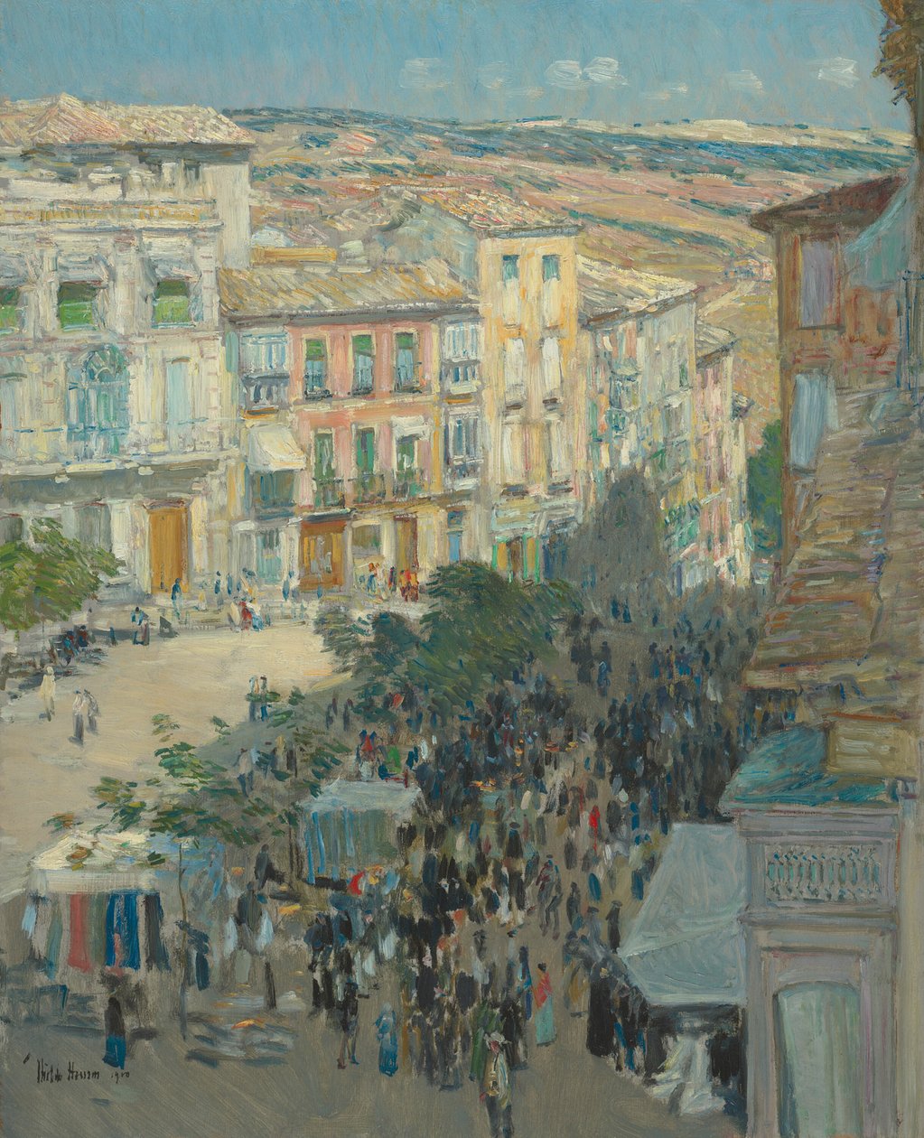 Uitzicht op een Zuid-Franse stad, 1910 door Frederick Childe Hassam