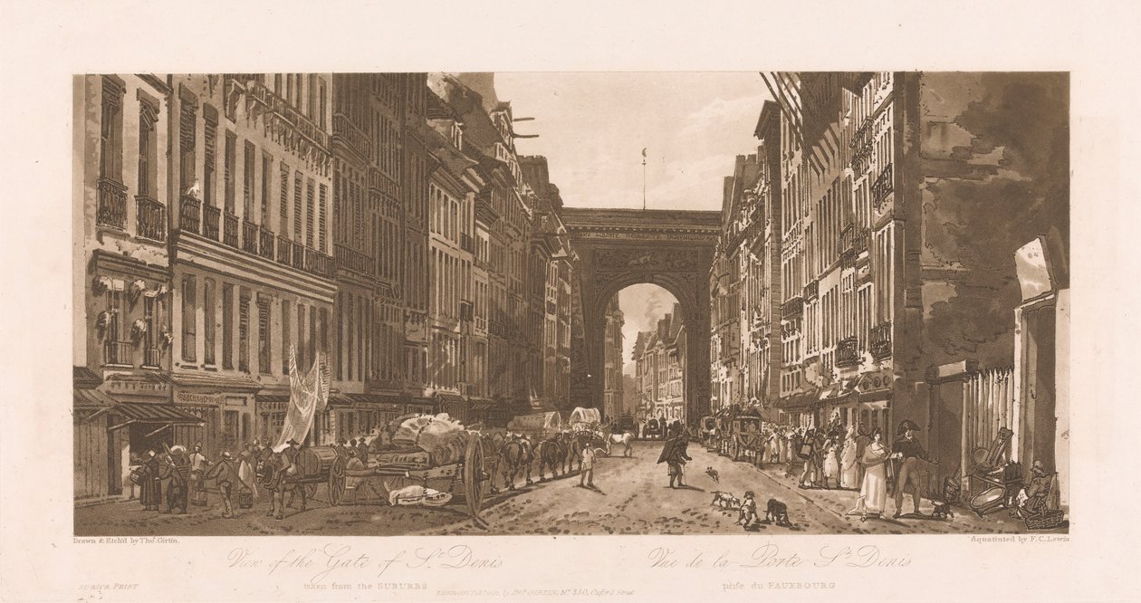 Uitzicht op de Poort van St. Denis door Frederick Christian Lewis the Elder