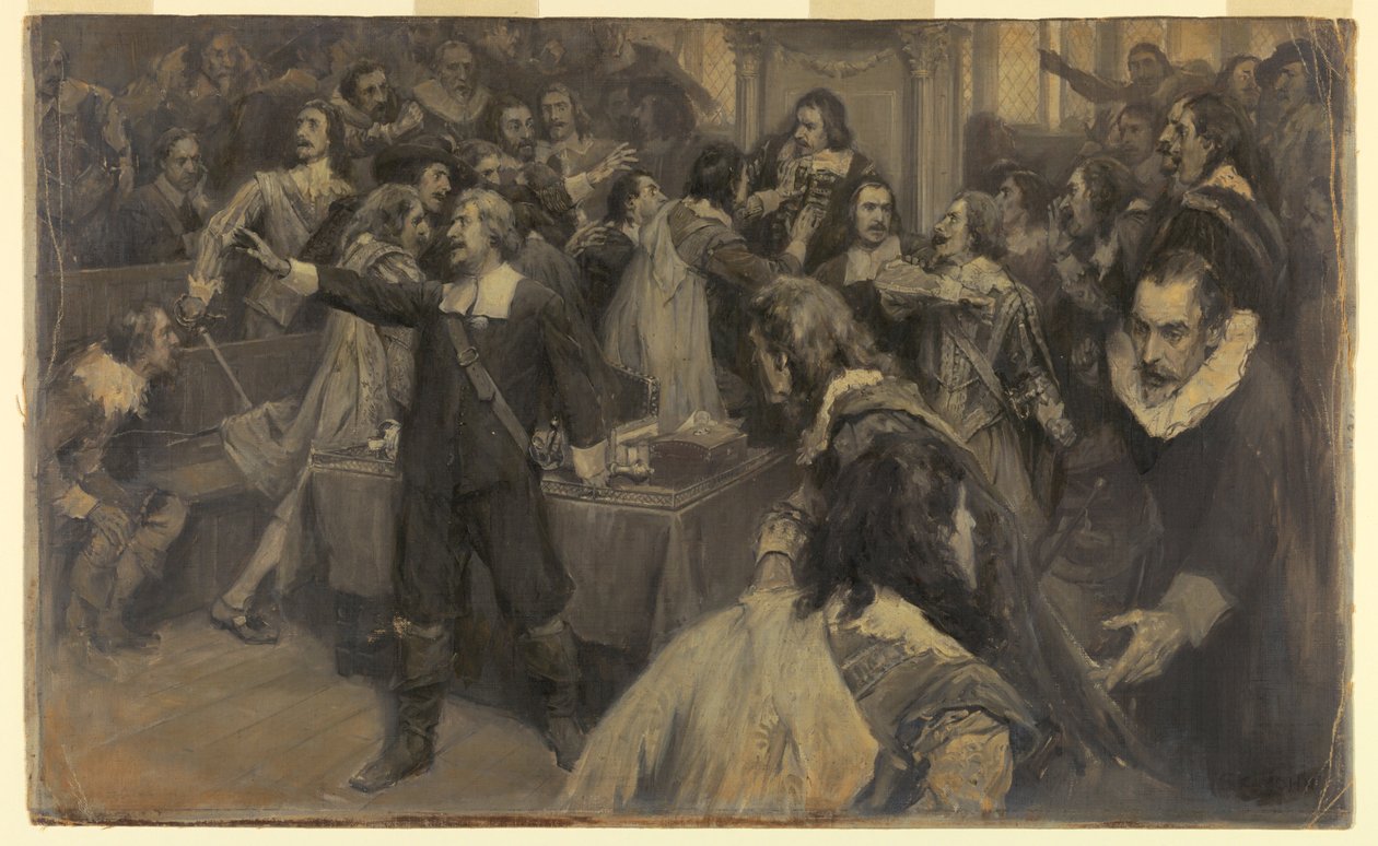 Scène in het Huis van het Parlement, 2 maart 1629 door Frederick Coffay Yohn