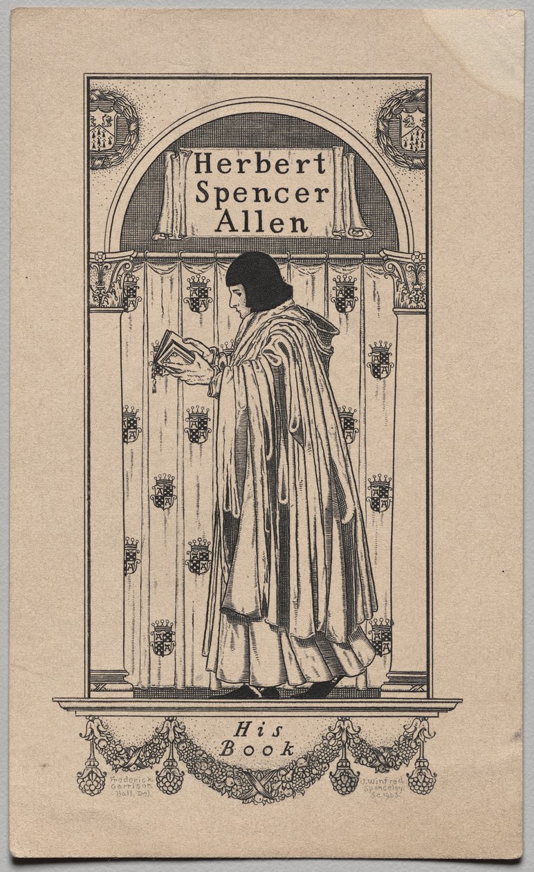 Boekplaat: Herbert Spencer Allen, zijn boek door Frederick Garrison Hall