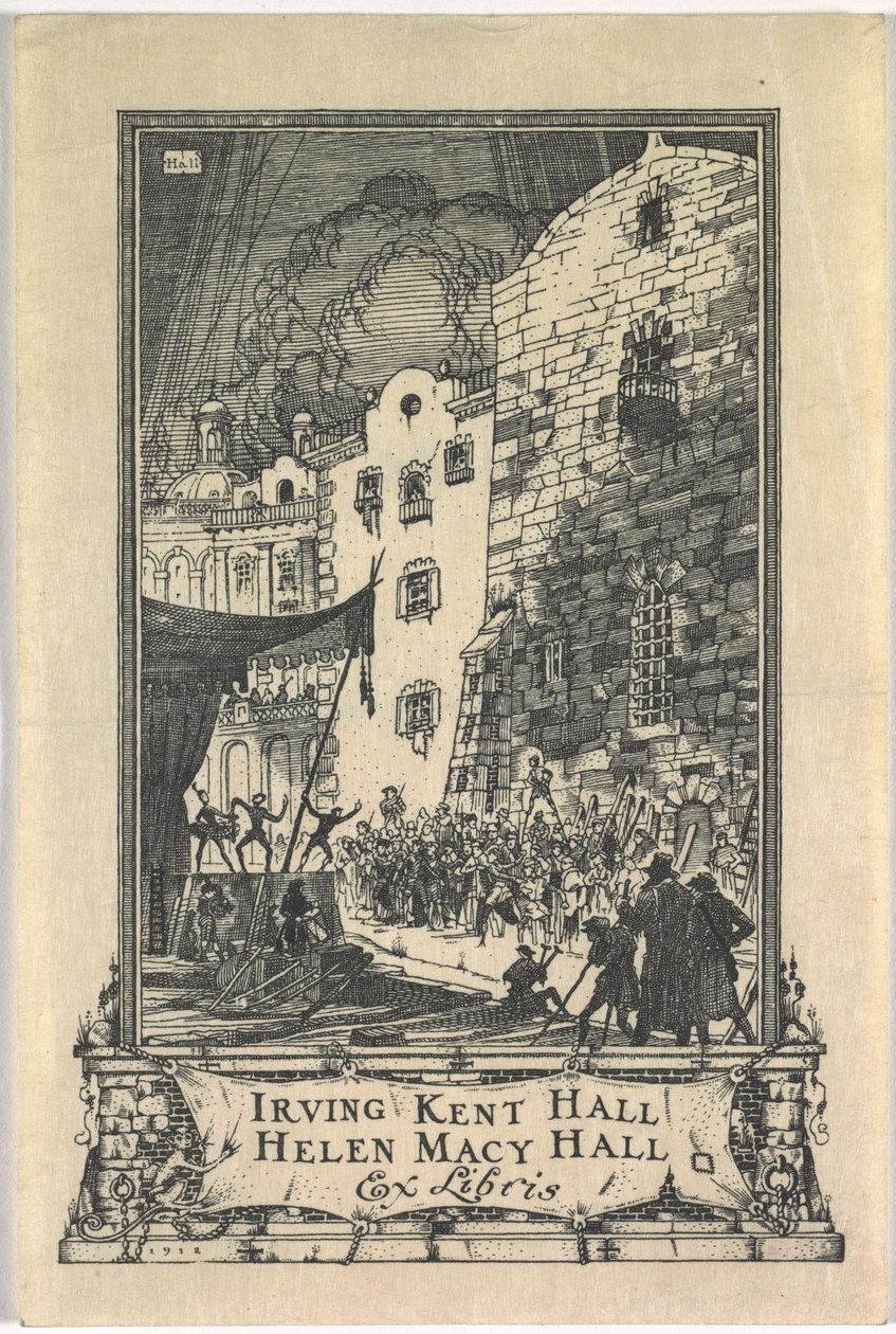 Boekplaat: Irving Kent Hall en Mary Kent Hall, Ex Libris door Frederick Garrison Hall