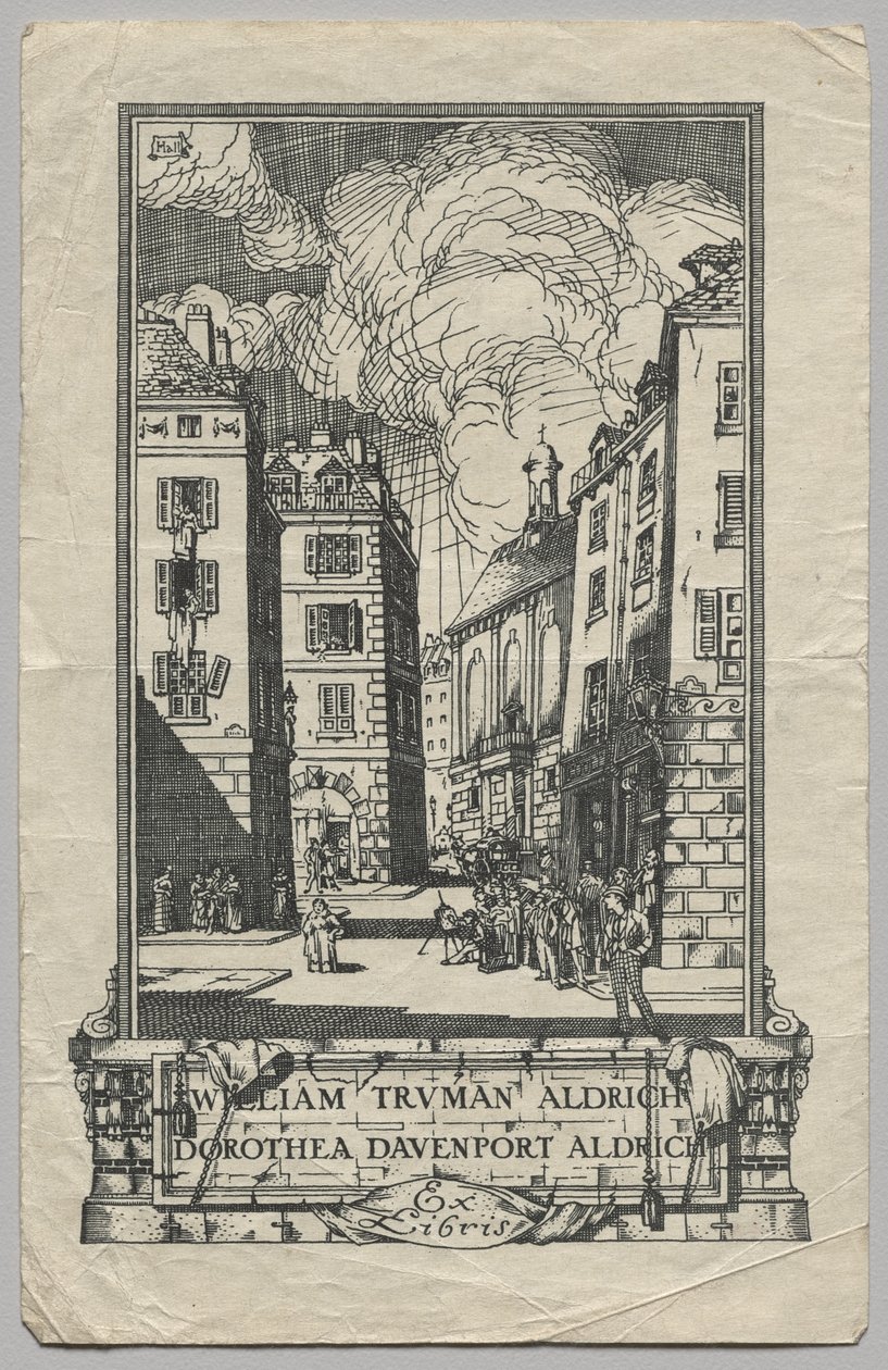 Boekplaat: William Truman Aldrich en Dorthea Davenport Aldrich, Ex Libris door Frederick Garrison Hall
