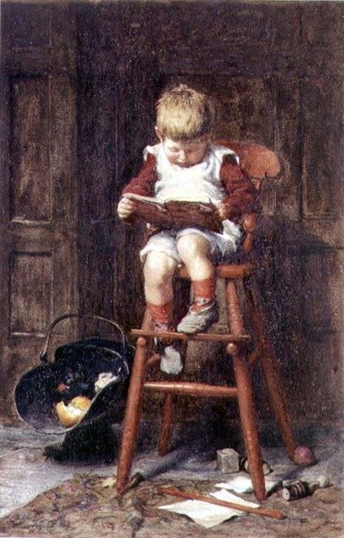 In de kinderstoel door Frederick George Cotman