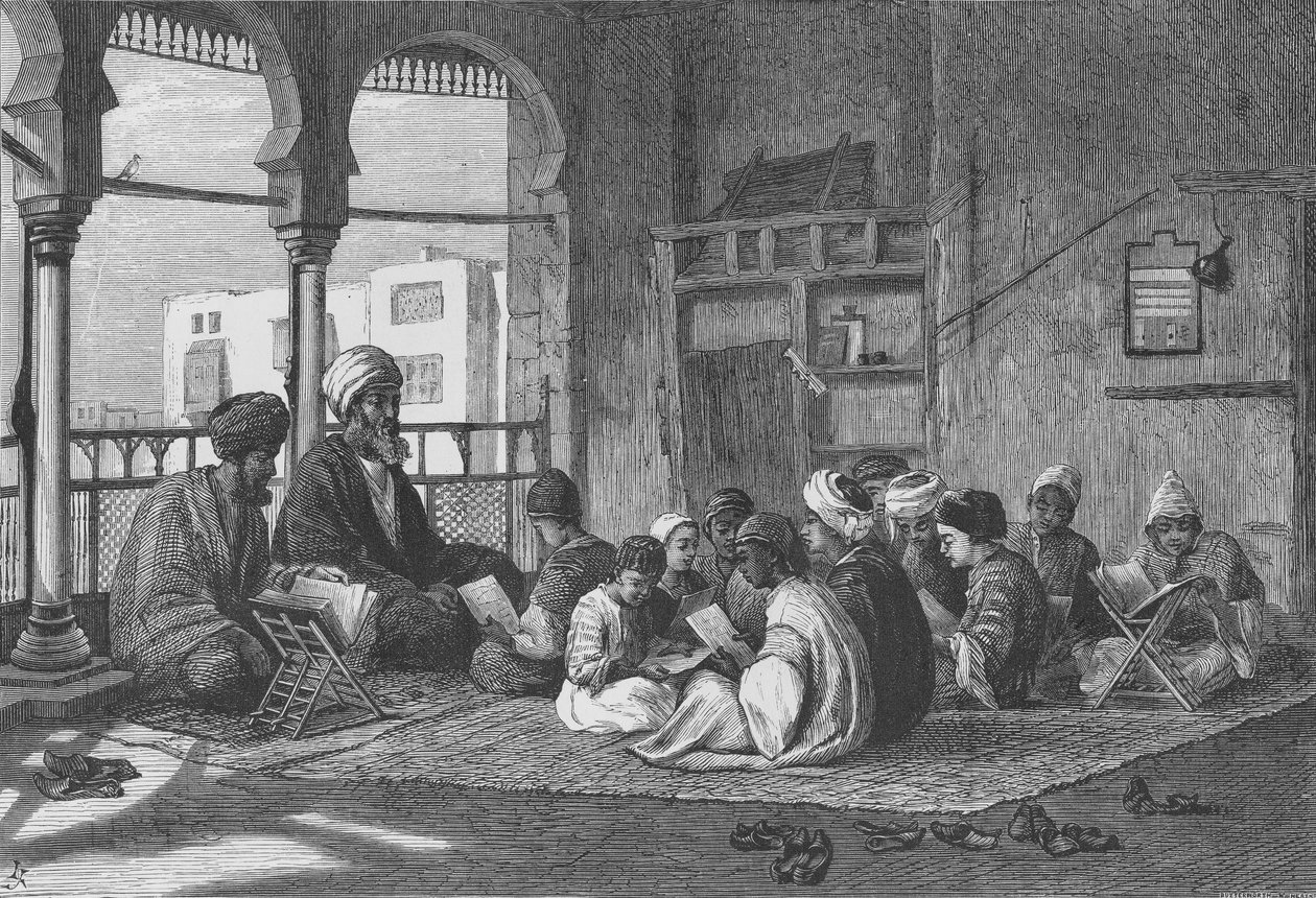 De School van Sultan Hassan, gegraveerd door Butterworth en Heath door Frederick Goodall