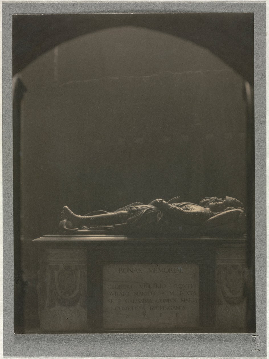 Westminster Abbey, graf van Sir Georges Villiers d. 1605, ca. 1900 door Frederick Henry Evans