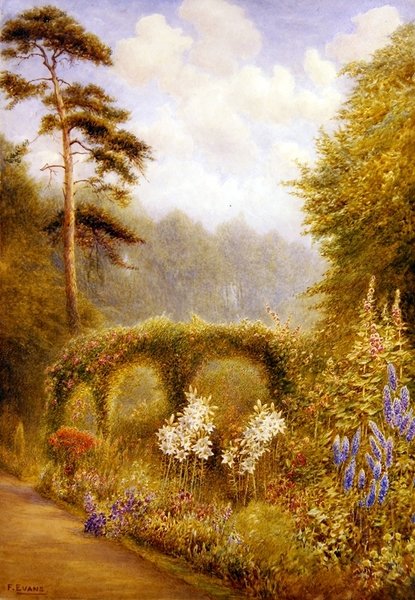 Lelies en Riddersporen, Golden Hill Park, Londen door Frederick Henry Evans