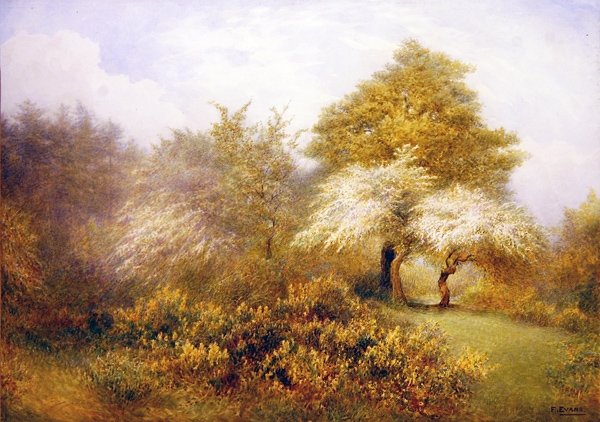 Lente Epping bij Buckhurst Hill door Frederick Henry Evans