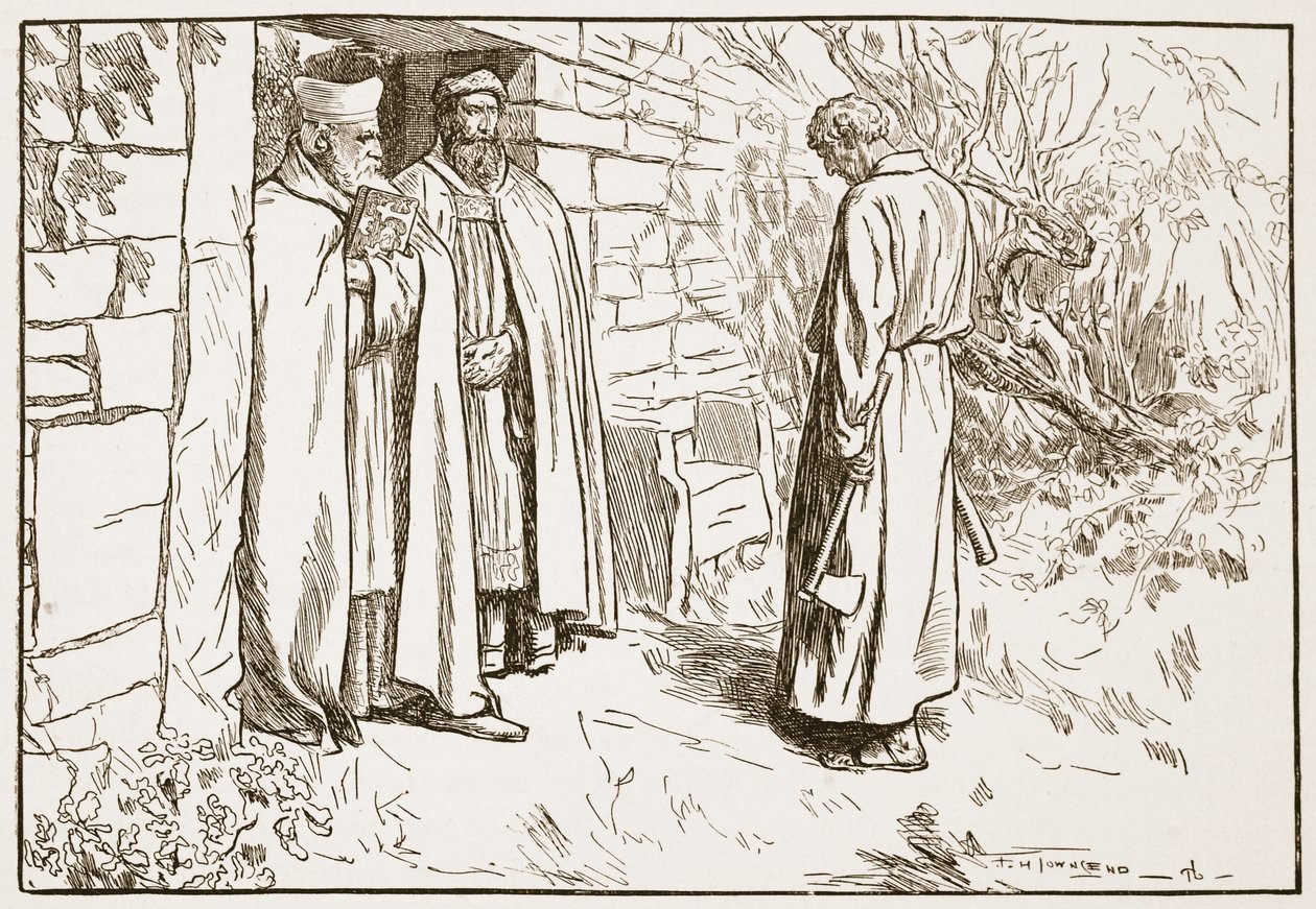 Owini in het klooster, illustratie uit 