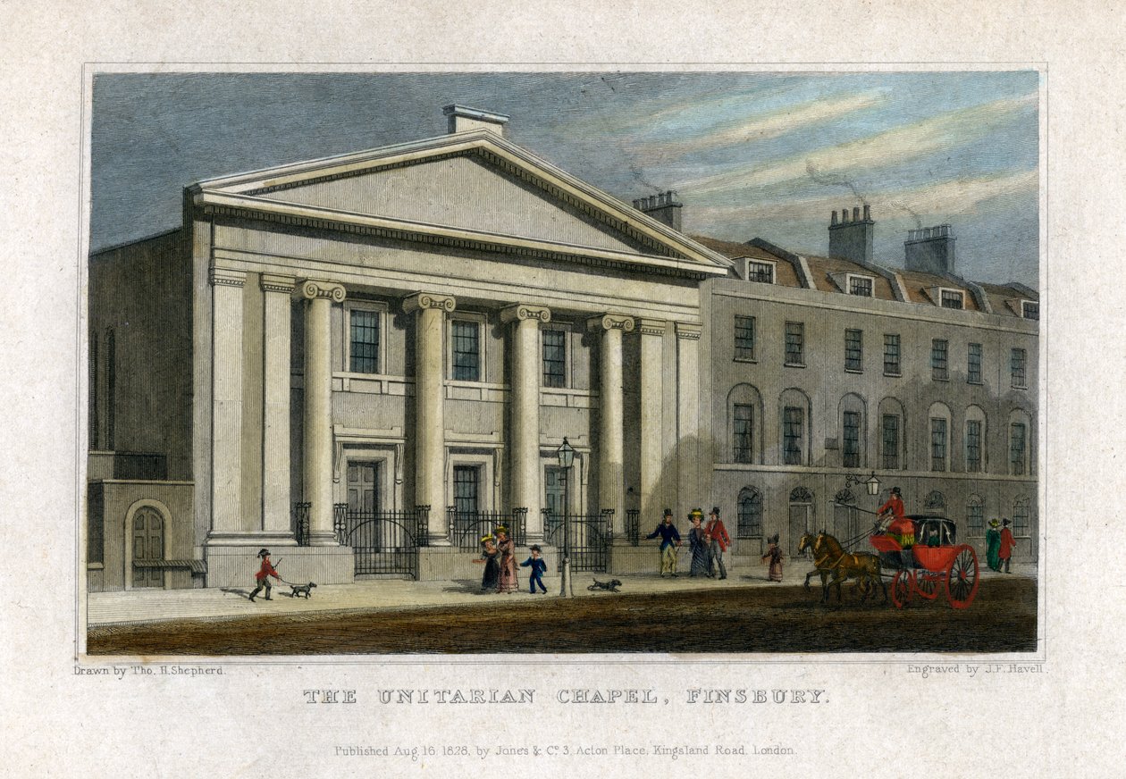 De Unitarische Kapel, Finsbury, Londen door Frederick James Havell