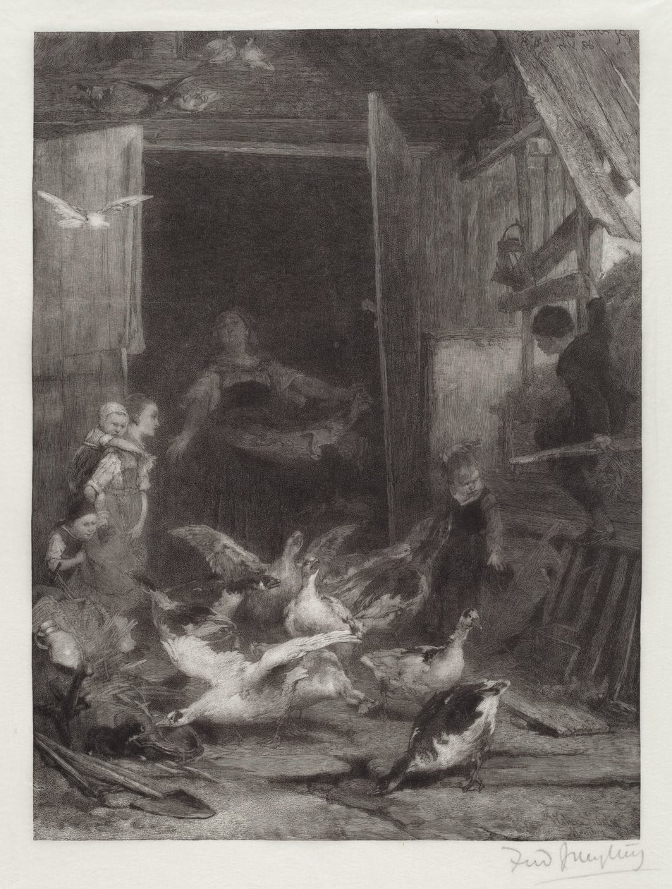 Zonder Titel (Boerderijscène) door Frederick Juengling