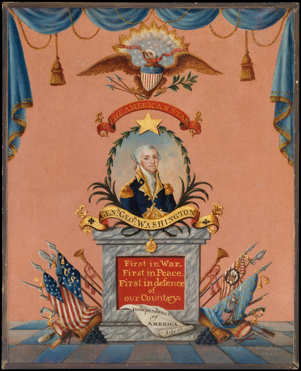De Amerikaanse ster George Washington, ca. 1803 door Frederick Kemmelmeyer