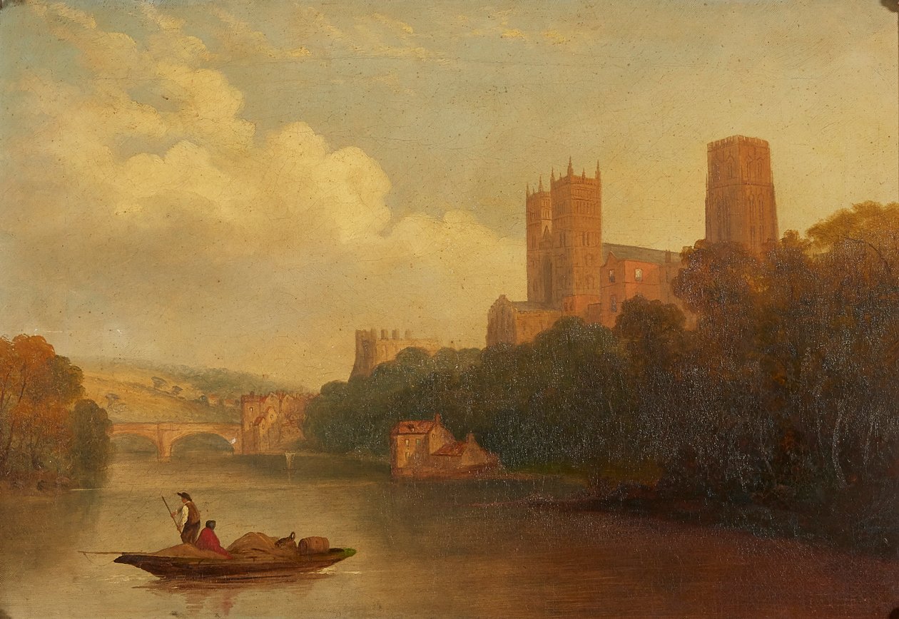 Durham vanaf de rivier door Frederick Richard (manner of) Lee
