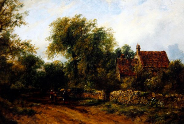 Landschap met figuren, ca. 1840 door Frederick Waters Watts