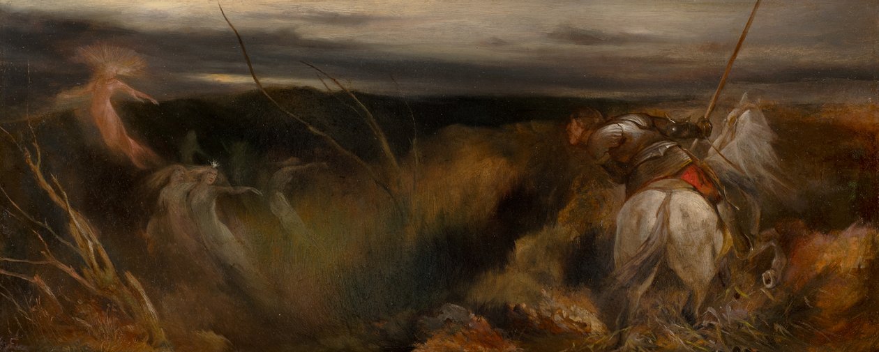 De spookachtige Glen, de indringer (olieverf op board) door Frederick Weekes