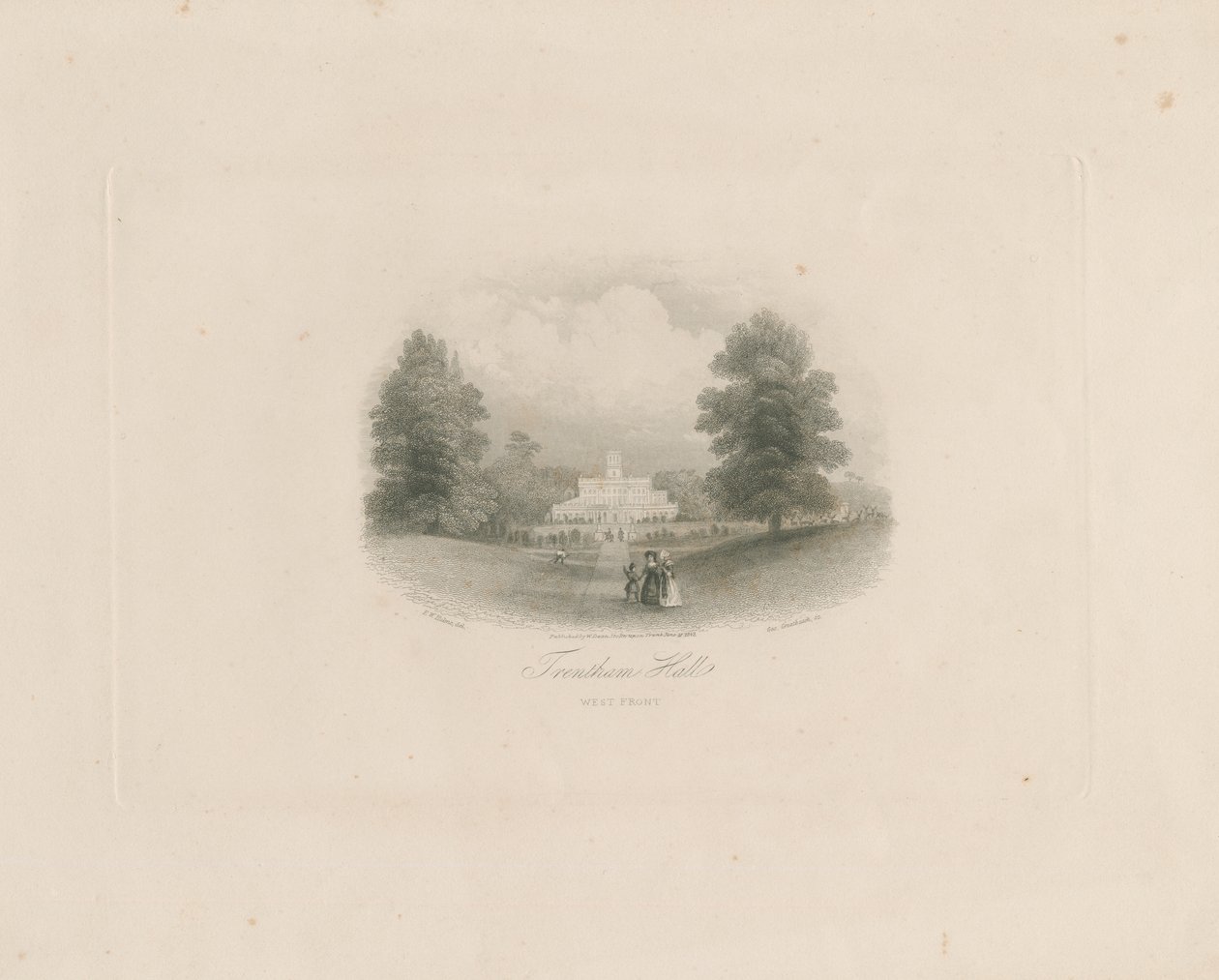 Trentham Hall: gravure (vignet), nd [ca. 1843] door Frederick William Hulme