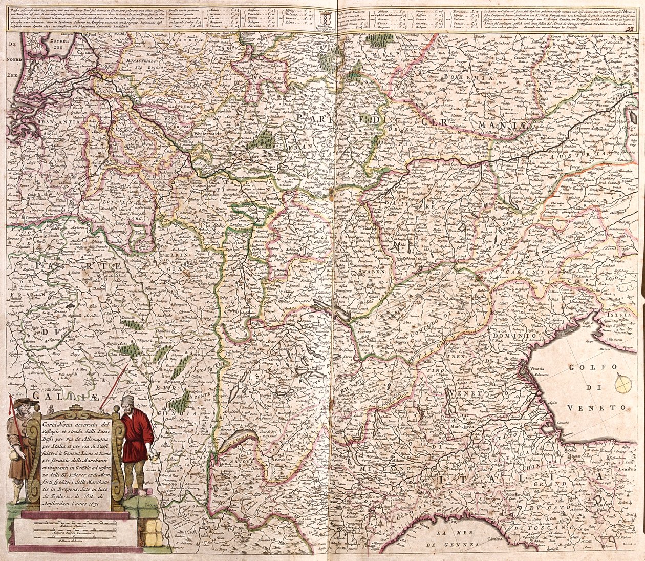 Oost-Frankrijk, België, Zwitserland, West-Duitsland, Noord-Italië door Frederick de Wit