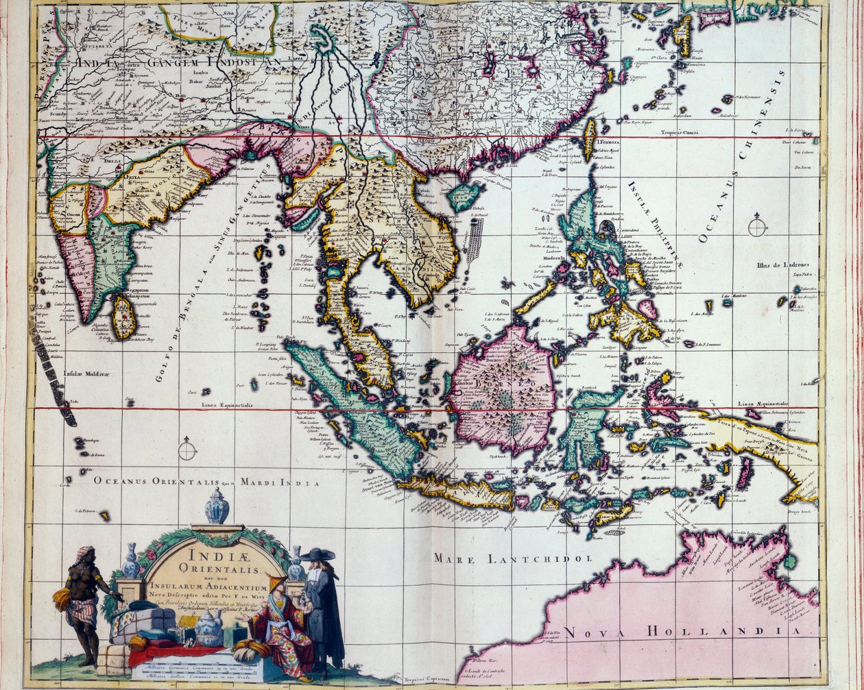 Geografie: kaart van de Oost-Indië van Frederick de Witt (actief rond 1650) 17e eeuw. Parijs, B.N. door Frederick de Wit