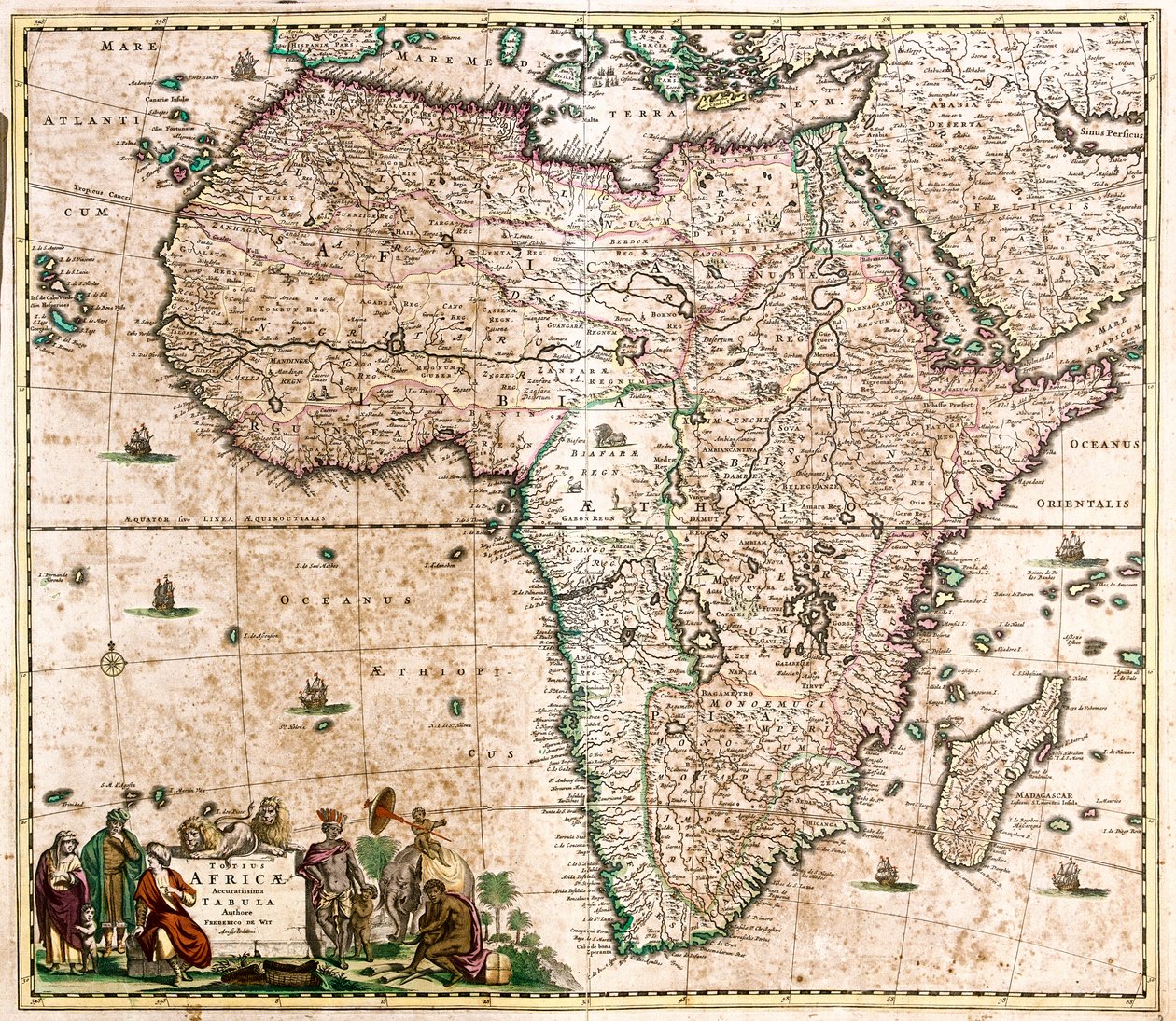 Kaart van Afrika door Frederick de Wit