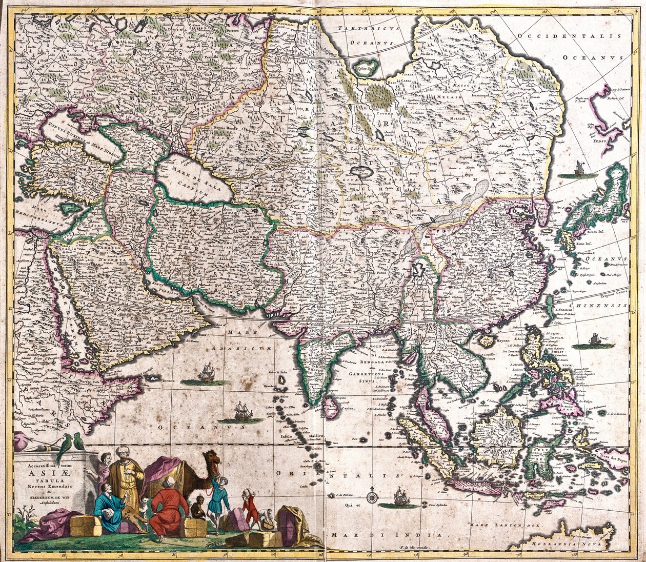 Kaart van Azië door Frederick de Wit