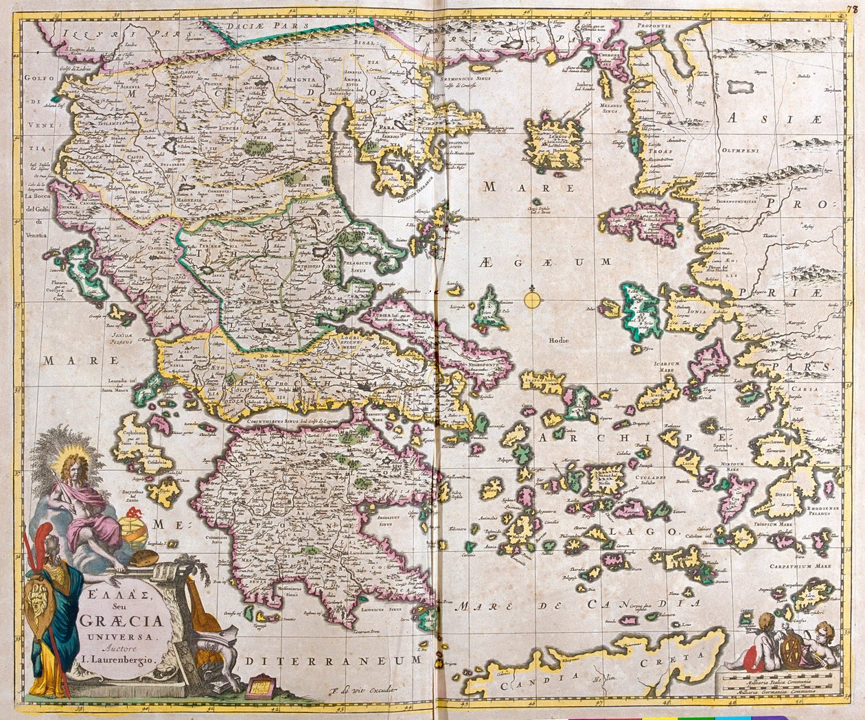 Kaart van Griekenland door Frederick de Wit