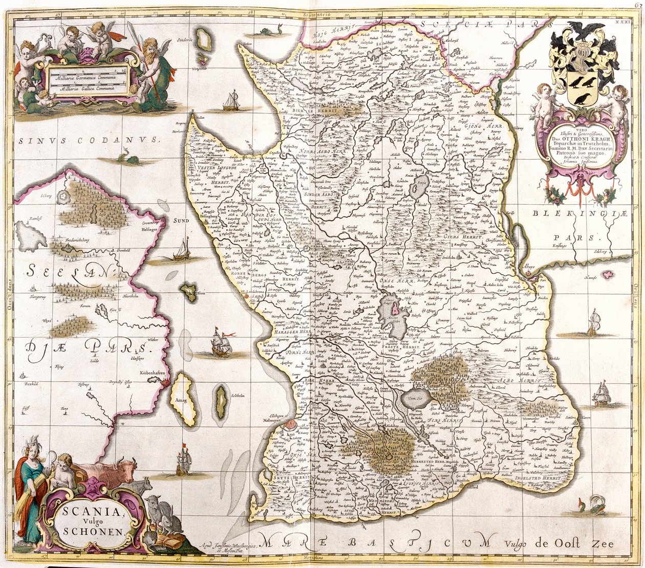 Kaart van Skåne (Zweden) door Frederick de Wit