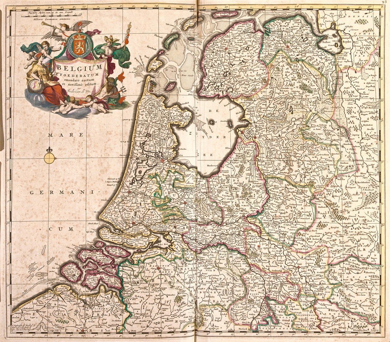 Kaart van de Belgische Federatie (België) door Frederick de Wit