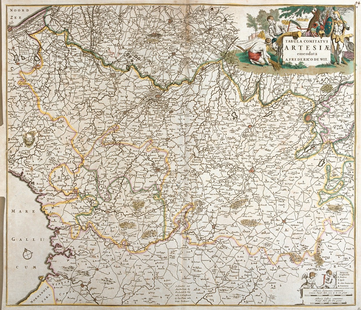 Kaart van het graafschap Artois (Frankrijk) door Frederick de Wit