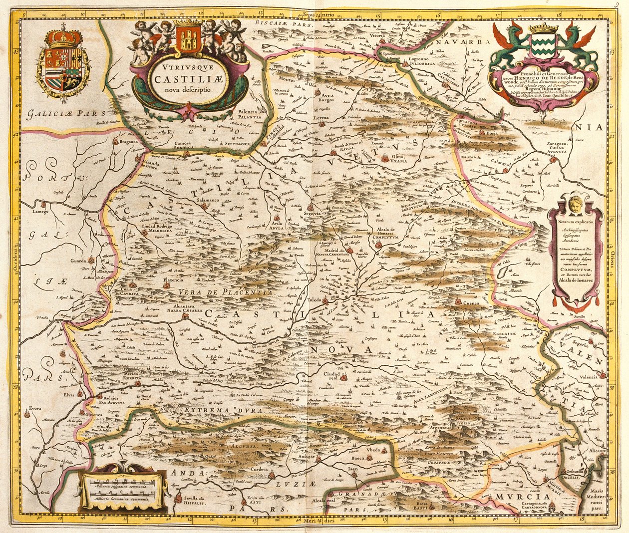 Kaart van het Koninkrijk Castilië (Spanje) door Frederick de Wit