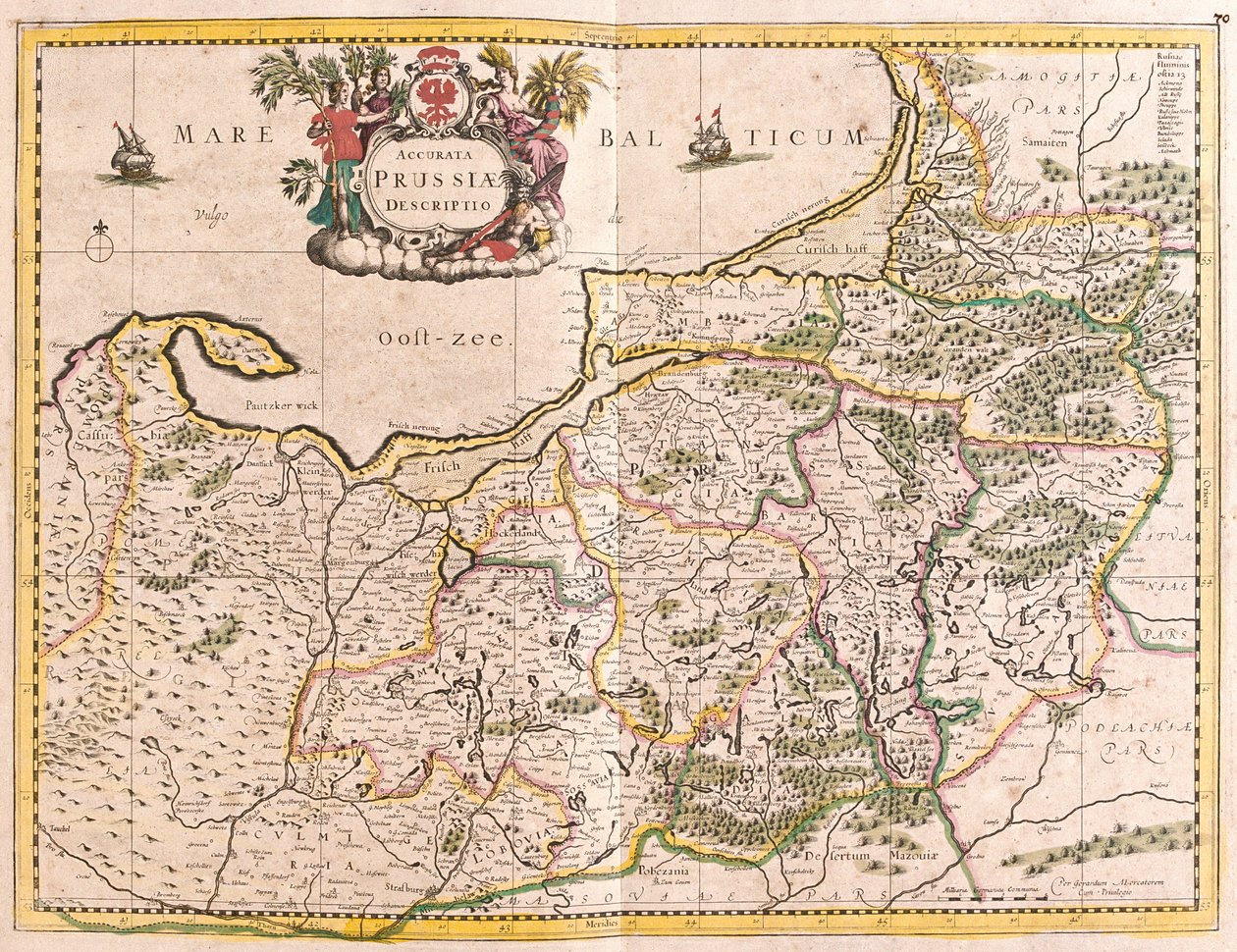 Kaart van het Koninkrijk Pruisen (Duitsland) door Frederick de Wit