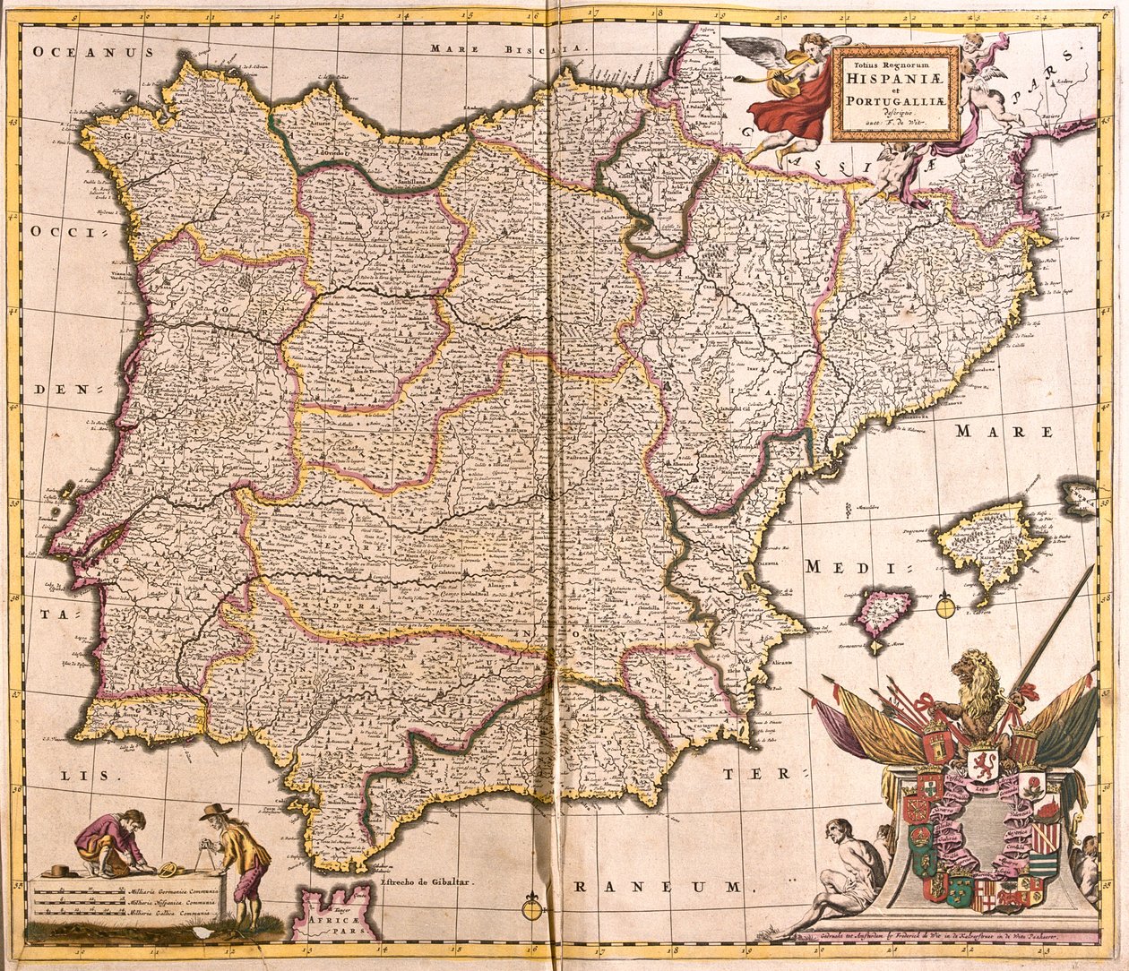 Spanje  Portugal door Frederick de Wit