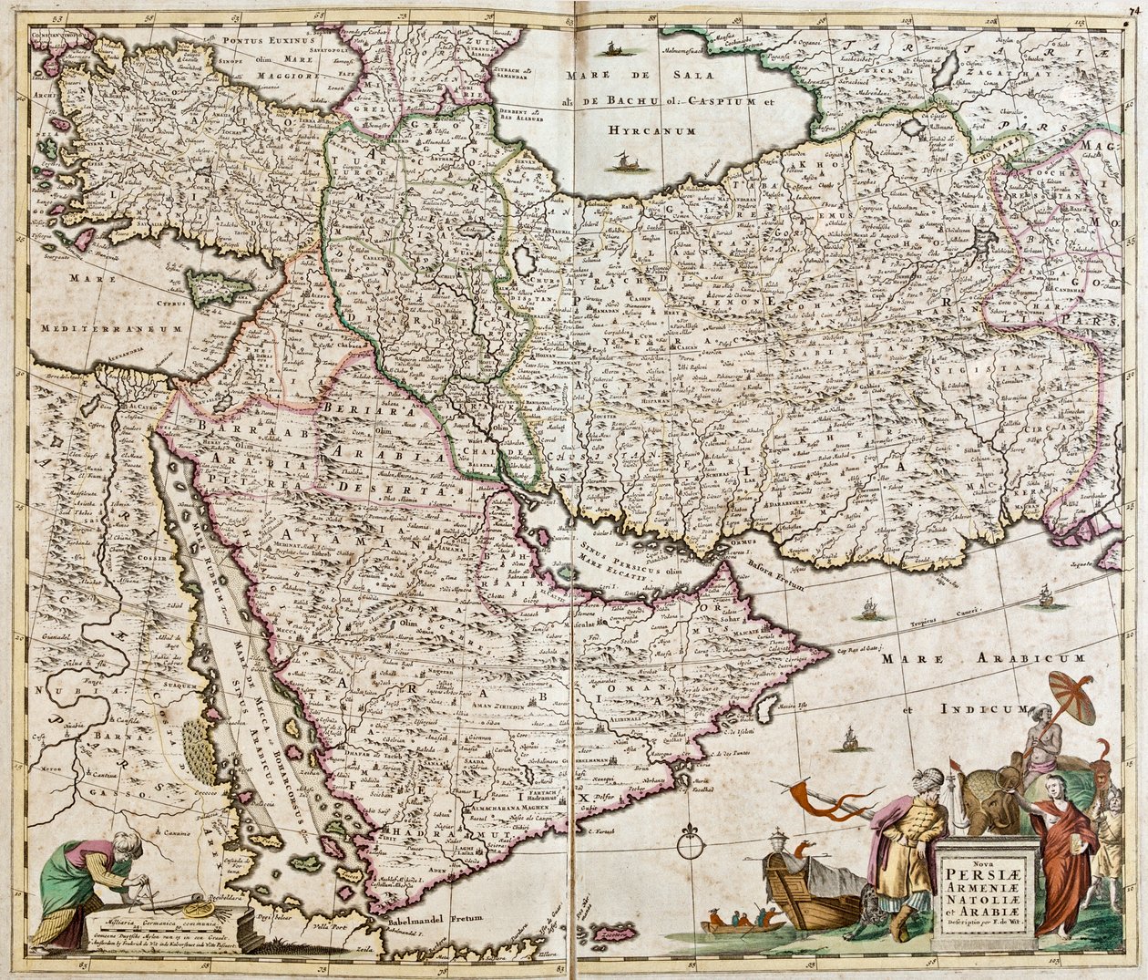 Turkije, Cyprus, Libanon, Syrië, Israël, Jordanië, Irak, Arabisch schiereiland, Iran, Turkmenistan, Afghanistan, Pakistan door Frederick de Wit