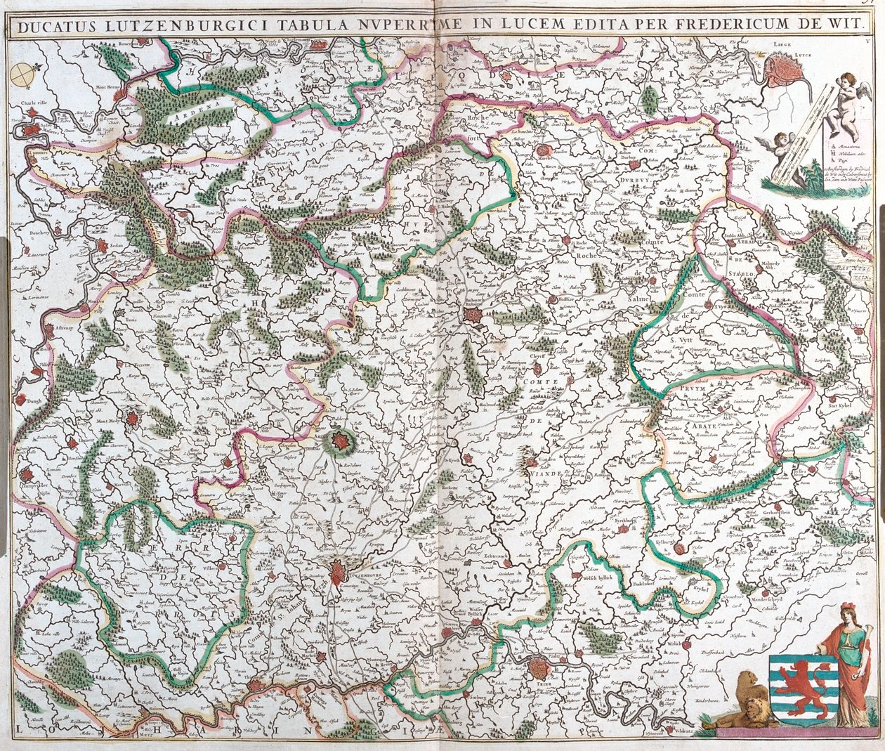 Wallonië, Champagne-Ardenne, Lotharingen, België, Frankrijk, Luxemburg door Frederick de Wit