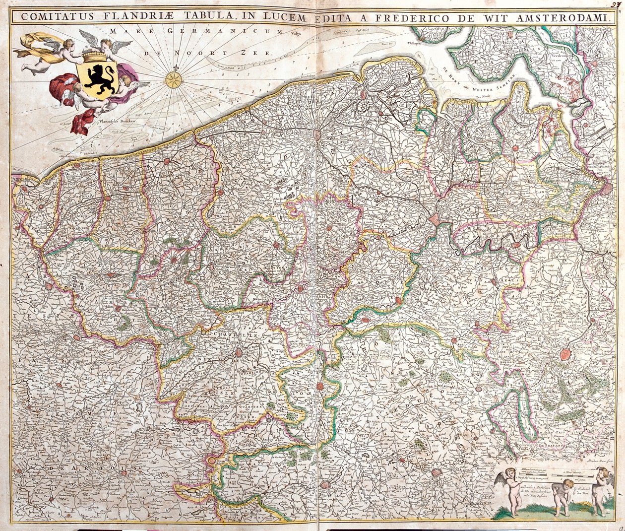 Zeeland, Nord-Pas-de-Calais, Vlaams Gewest, Wallonië, Brussel, Nederland, Frankrijk, België door Frederick de Wit