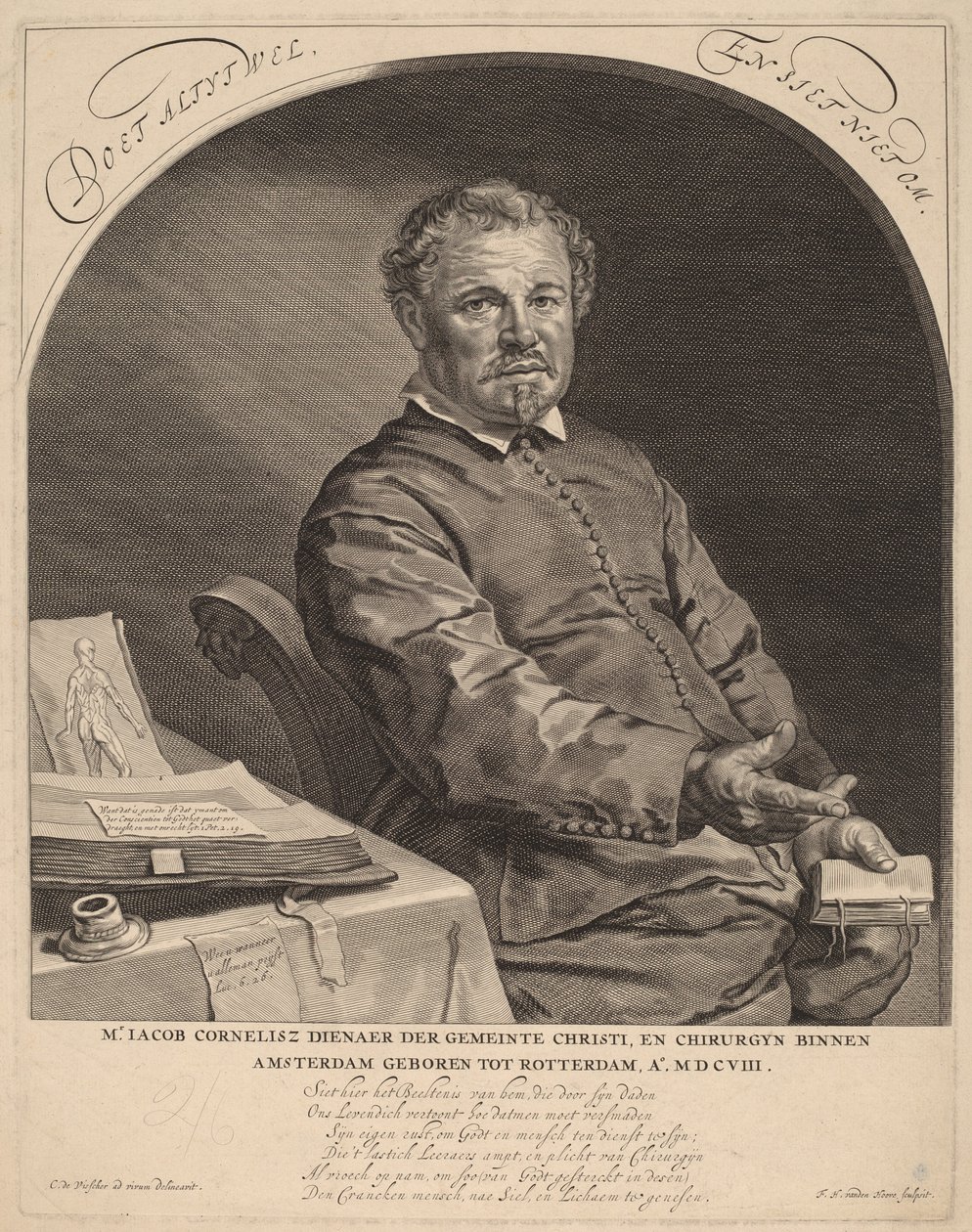Jacob Cornelius door Frederik Hendrik van den Hove after Cornelis Visscher